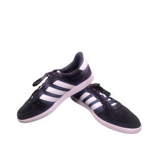 Adidas Breaknet Sleek Black Suede White Striped Womens Sneakers Size 11